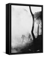 Marines Moving Quickly through Smoke-null-Framed Stretched Canvas