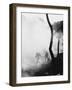 Marines Moving Quickly through Smoke-null-Framed Photographic Print