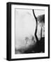 Marines Moving Quickly through Smoke-null-Framed Photographic Print