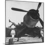 Marines of VMF-222 Relaxing on Wings of Their Aircraft Between Air Strikes-Charles Fenno Jacobs-Mounted Photographic Print