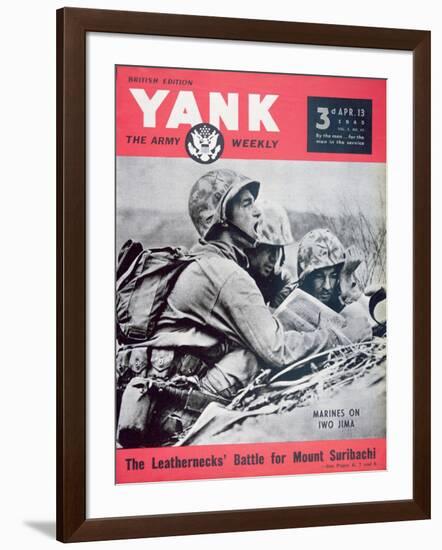 Marines on Iwo Jima', Cover from 'Yank' Magazine, 13th April 1945-null-Framed Giclee Print