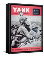 Marines on Iwo Jima', Cover from 'Yank' Magazine, 13th April 1945-null-Framed Stretched Canvas