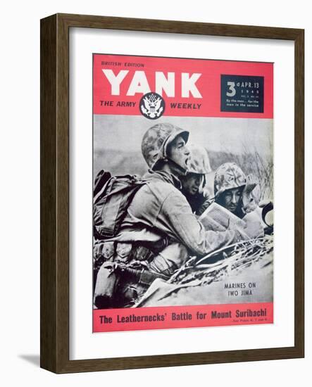 Marines on Iwo Jima', Cover from 'Yank' Magazine, 13th April 1945-null-Framed Giclee Print