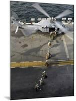 Marines Prepare to Board an MH-60S Sea Hawk Helicopter Aboard USS Peleliu-Stocktrek Images-Mounted Photographic Print