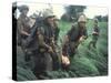 Marines Recovering Dead Comrade While under Fire During N. Vietnamese/Us Mil. Conflict-Larry Burrows-Stretched Canvas