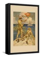 Marines Signaling from Shore to Ships at Sea-Joseph Christian Leyendecker-Framed Stretched Canvas