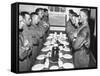Marines Standing at Attention, before Eating, in the Mess Hall-null-Framed Stretched Canvas