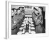 Marines Standing at Attention, before Eating, in the Mess Hall-null-Framed Photographic Print