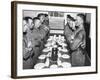 Marines Standing at Attention, before Eating, in the Mess Hall-null-Framed Photographic Print