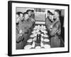 Marines Standing at Attention, before Eating, in the Mess Hall-null-Framed Photographic Print