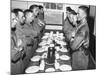 Marines Standing at Attention, before Eating, in the Mess Hall-null-Mounted Photographic Print