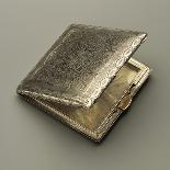 Silver Powder Compact with Gold Push Button and Hinged Cover-Mario Buccellati-Stretched Canvas