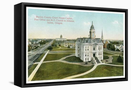 Marion County Courthouse, Salem, Oregon-null-Framed Stretched Canvas