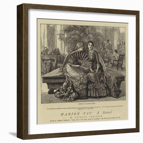 Marion Fay, a Novel-William Small-Framed Giclee Print