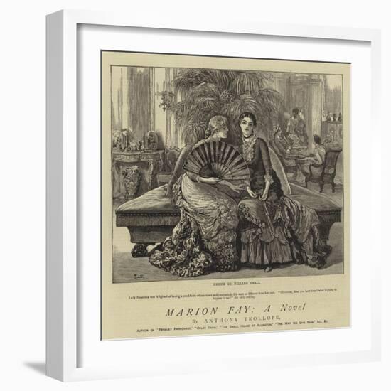 Marion Fay, a Novel-William Small-Framed Giclee Print