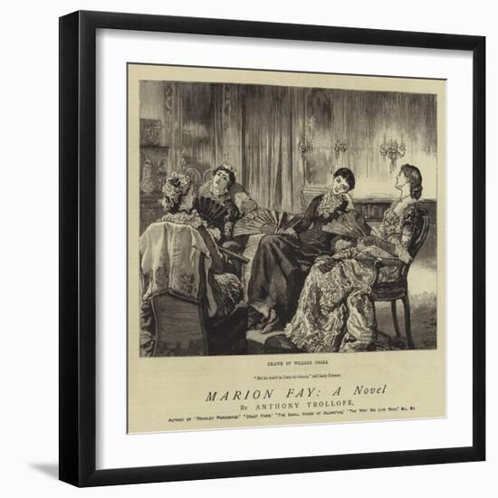 Marion Fay; a Novel-William Small-Framed Giclee Print