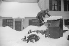 Man Clearing Snow from Truck after Heavy Snowfall, Vermont, 1940-Marion Post Wolcott-Photographic Print
