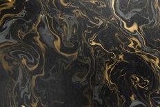 Marble Ink Paper Texture Black Grey Gold-Marion Stephan-Photographic Print
