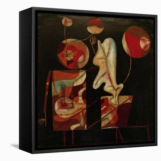 Marionetten (Bunt auf Schwarz) (Marionettes (Colour on Black)), 1930-Paul Klee-Framed Stretched Canvas