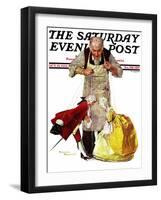 "Marionettes" Saturday Evening Post Cover, October 22,1932-Norman Rockwell-Framed Giclee Print