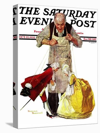 "Marionettes" Saturday Evening Post Cover, October 22,1932-Norman Rockwell-Stretched Canvas