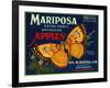 Mariposa Apple Label - San Francisco, CA-Lantern Press-Framed Art Print