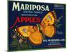Mariposa Apple Label - San Francisco, CA-Lantern Press-Mounted Art Print
