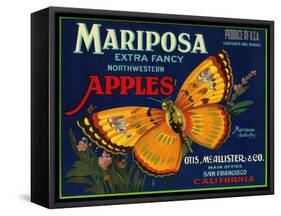 Mariposa Apple Label - San Francisco, CA-Lantern Press-Framed Stretched Canvas