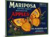 Mariposa Apple Label - San Francisco, CA-Lantern Press-Mounted Art Print