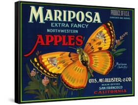 Mariposa Apple Label - San Francisco, CA-Lantern Press-Framed Stretched Canvas