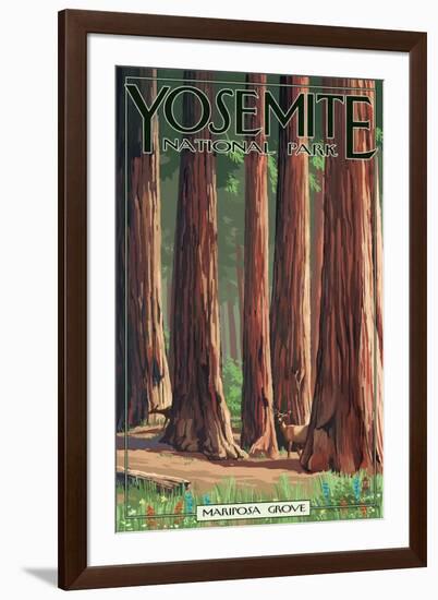 Mariposa Grove - Yosemite National Park, California-Lantern Press-Framed Art Print