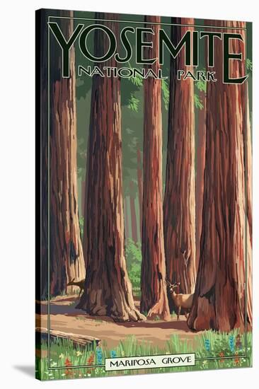 Mariposa Grove - Yosemite National Park, California-Lantern Press-Stretched Canvas