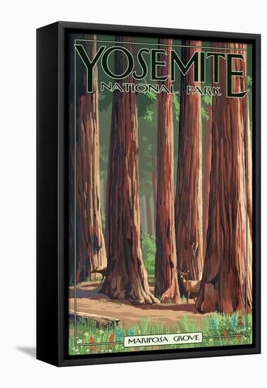 Mariposa Grove - Yosemite National Park, California-Lantern Press-Framed Stretched Canvas
