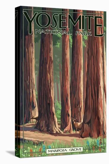 Mariposa Grove - Yosemite National Park, California-Lantern Press-Stretched Canvas