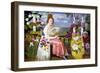 Mariquita and Flowers; Mariquita En Flores, 1930 (Oil on Canvas)-Alfredo Ramos Martinez-Framed Giclee Print