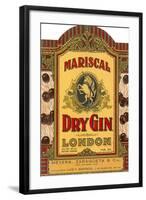 Mariscal Dry Gin Label-null-Framed Art Print