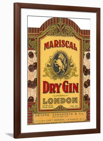 Mariscal Dry Gin Label-null-Framed Art Print