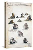 Maritime Expedition in Year 1506, from Livro Das Armadas (Book of Fleets), Portugal, 16th Century-null-Stretched Canvas