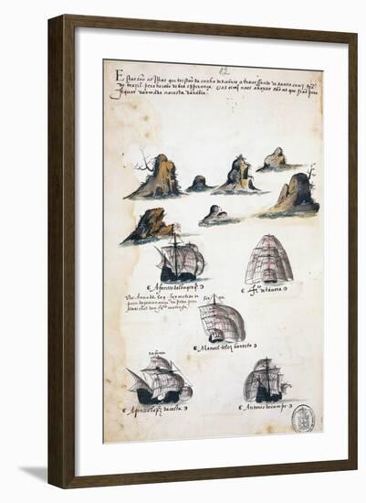 Maritime Expedition in Year 1506, from Livro Das Armadas (Book of Fleets), Portugal, 16th Century-null-Framed Giclee Print