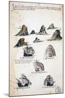 Maritime Expedition in Year 1506, from Livro Das Armadas (Book of Fleets), Portugal, 16th Century-null-Mounted Giclee Print