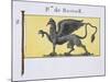 Maritime Flag with Griffin Emblem Denoting de Rostock Crest, from a French Book of Flags, c.1819-null-Mounted Giclee Print