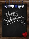 Happy Valentine's Day Chalkboard with Love Message and Red Heart in Corner-MarjanCermelj-Framed Art Print