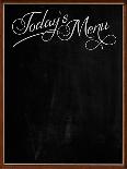 Golden Picture Frame Chalkboard Blackboard Used as Today's Menu-MarjanCermelj-Framed Art Print