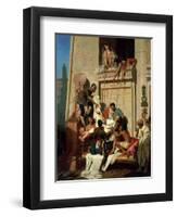 Mark Antony Brought Dying to Cleopatra VII, Queen of Egypt-Ernest Hillemacher-Framed Giclee Print