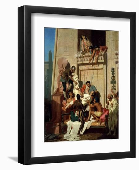 Mark Antony Brought Dying to Cleopatra VII, Queen of Egypt-Ernest Hillemacher-Framed Giclee Print