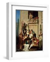 Mark Antony Brought Dying to Cleopatra VII, Queen of Egypt-Ernest Hillemacher-Framed Giclee Print
