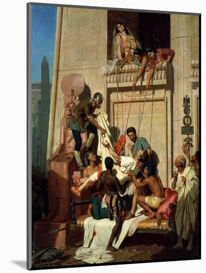 Mark Antony Brought Dying to Cleopatra VII, Queen of Egypt-Ernest Hillemacher-Mounted Giclee Print