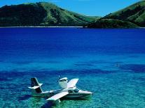 Seaplane in Water Between Yasawa and Sawa-I-Lau Islands, Fiji-Mark Daffey-Stretched Canvas