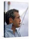 Actor Paul Newman Fishing with a Friend-Mark Kauffman-Stretched Canvas