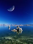 Moon Over Tufa Formations, Mono Lake Tufa State Reserve, Mono Lake, U.S.A.-Mark Newman-Photographic Print